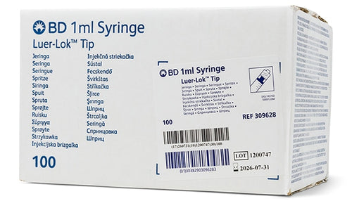 BD Plastipak 1ml Luer-Lock Syringe – Box of 100