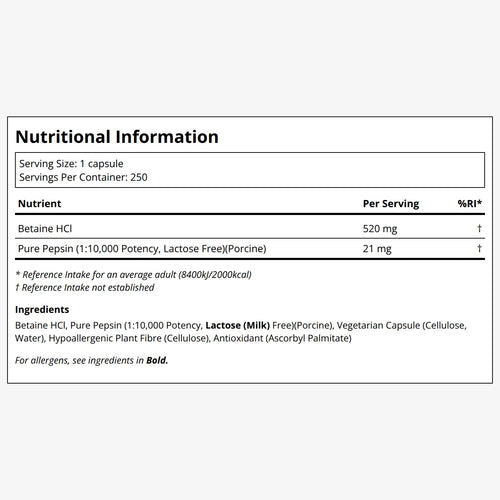 Pure Encapsulations Betaine HCL Pepsin