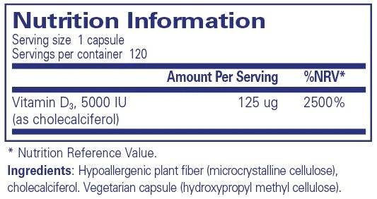 Pure Encapsulations Vitamin D3 5000 IU (120)