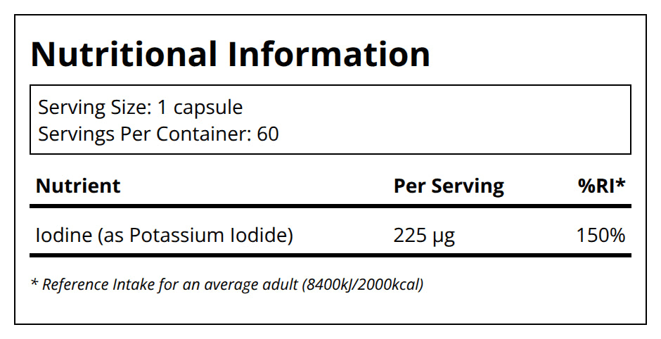 Pure Encapsulations Iodine (potassium iodide) (60) — back