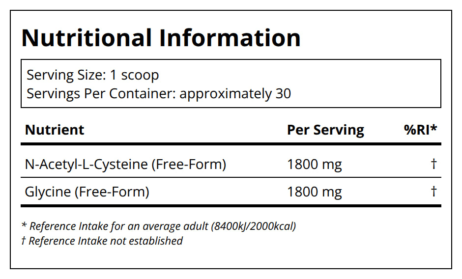 Pure Encapsulations NAC + Glycine Powder (30) — back