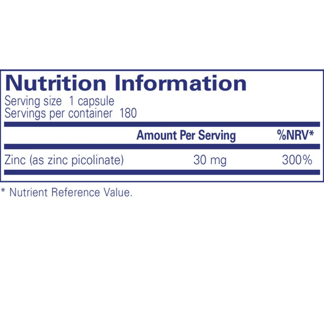 Pure Encapsulations Zinc 30 (180) — back