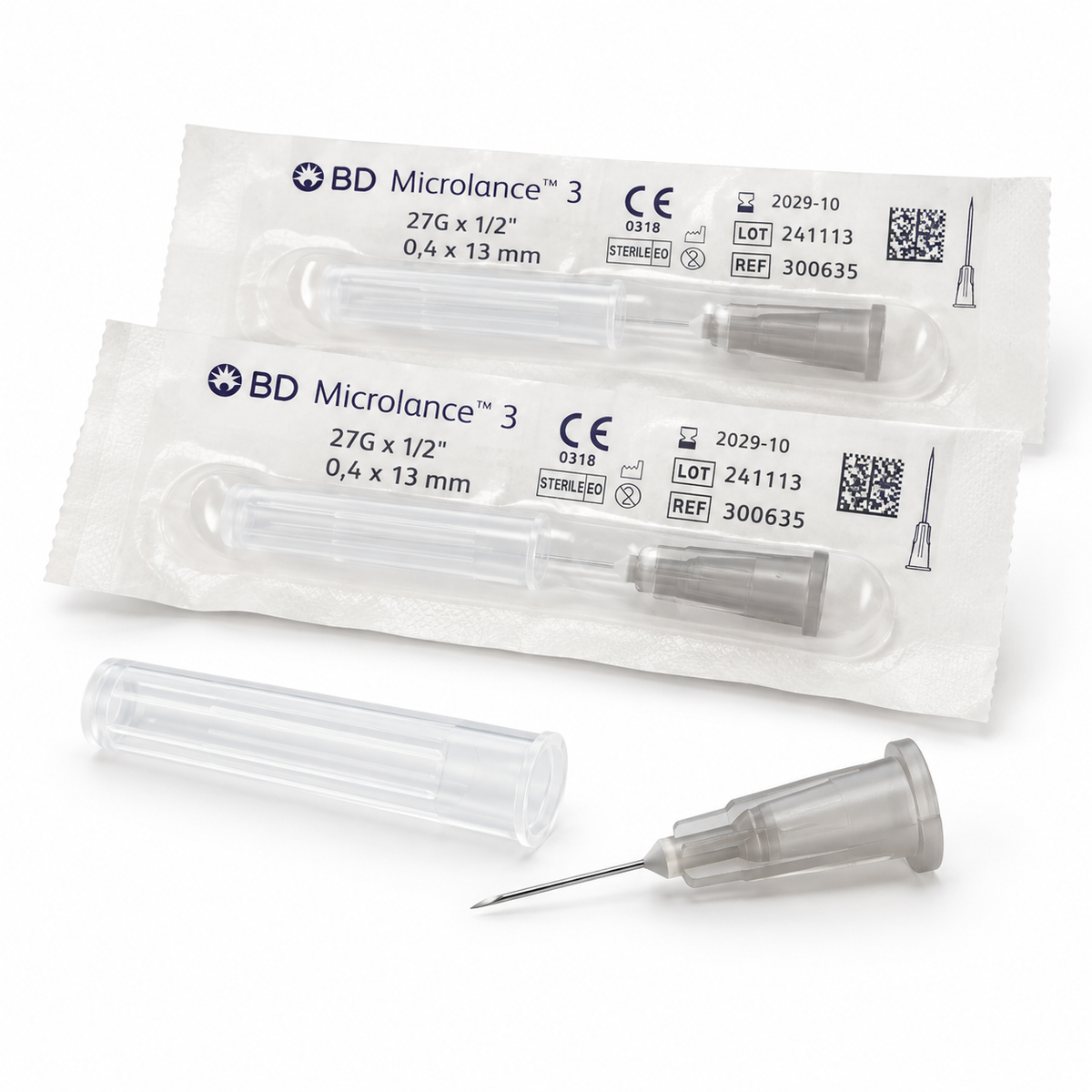 BD Microlance 3 Needle 27G x 1/2" Grey (0.4 x 13mm) – Box of 100