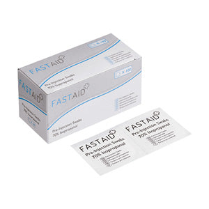 FastAid 70% IPA Pre-Injection Swabs – Box of 100